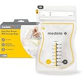 Medela Easy Pour Einweg-Muttermilchbeutel 210 ml – Auslaufsicheres Design...