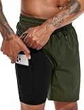 Atforna Badehose Herren Kurz Badeshorts mit Kompressionsliner 2 in 1 Board...