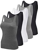 BQTQ 5 Stück Unterhemd Damen Tank Top mit Quadratischem Ausschnitt,...