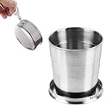 250ML Faltbarer Becher aus Edelstahl Camping Becher Faltbar Edelstahlbecher...