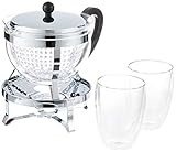 Bodum Chambord Set Teebereiter Rechaud 1,3 Liter Inlusive 2 Stück...