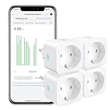 WLAN Smart Steckdose EIGHTREE, Alexa Steckdose 4er Pack, Smart Home WiFi...