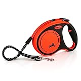 flexi® Xtreme M Gurt 5 m schwarz, extrem beißfester oranger Gurt, extra...