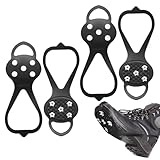 2 Paar Anti-Rutsch Schuhspikes, Grödel Steigeisen für Bergschuhe mit 5...