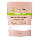 GreatVita MSM Pulver, 99,9 Procent rein, (1x 1000g) Methylsulfonylmethan,...