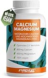 Calcium & Magnesium 180 Kapseln- hochdosiert mit 800 mg Calcium + 400 mg...