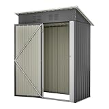 Jaxenor Gartenhaus Metall Flachdach, 152x84x182cm, Garten Geräteschuppen...