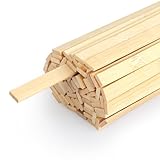 LeisuDay 70 Stück Holzstäbchen zum Basteln, Holzstäbe Eckig 30cm Lang, 9...