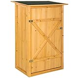 tectake® Holz Gartenschrank, Outdoor Schrank wetterfest, 75 x 56 x 118 cm,...