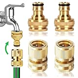 Uni-Fine 2 Paar 1/2 Zoll & 3/4 Zoll 2-in-1 Gartenschlauch Schnellverbinder...