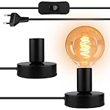 2 Stück Vintage Tischlampe Lampenfassung, Lampenfuss für Tischlampe mit...