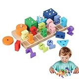 Formensortierer aus Holz, stapelbares Spielzeug für Kleinkinder von 1 bis...