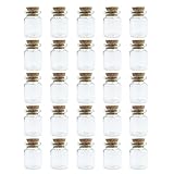 WYAN 25Pcs 4ML kleine Glasflasche,Mini Glasflaschen mit Korken,Luftdichte...