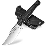 SPITZKANTE Outdoor Messer Survival mit Kydex Scheide, G10 Griff und D2...