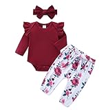 KIDDLETOWN Baby Mädchen Kleidung Langarm Body Strampler + Aufdruck Hose +...
