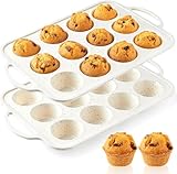 CLUEWR 2 Stück Silikon Muffinform, BPA Frei und Antihaftbeschichtung...