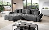 Vigo Velvet Monolith Ecksofa in L-Form 280 cm x 190 cm - Schlafsofa mit...