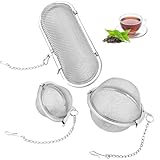 3 Stück Gewürzsieb, Edelstahl Gewürzei Teesieb mit Kette GewüRzsieb zum...