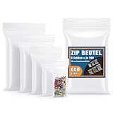 Bonison 600 Stück Zip Beutel - Druckverschlussbeutel Tütchen in 6...