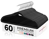 HOUSE DAY Kleiderbügel Samt 60 Stück, Kleiderbügel Platzsparend Filz...