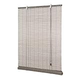 Ventanara® Rollo Bambus Bambusrollo inkl Montagematerial (grau, 80 x 160...