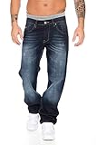 Rock Creek Herren Jeans Hose Denim Blau Straight-Cut Gerades RC-2091...