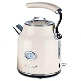 Korona 20666 Elektrischer Wasserkocher | Retro-Design | Creme | 1,7 Liter...