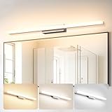 SUZNIU Led Spiegelleuchte Badezimmer, 60CM Spiegelschrank Bad IP44 Dimmbare...