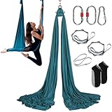 VEVOR Aerial Yoga Hängematte Set 5 x 2,8 m, Grün Aerial Yoga Swing Air...