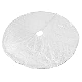 HEALEEP Glitzernder Pailletten Baumrock 122cm aus Polyester Silberner...