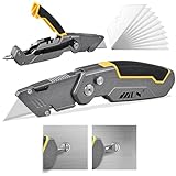 MOPUBZO Cuttermesser Profi – Teppichmesser mit 2+10 SK5 Klingen, Kreuz- &...