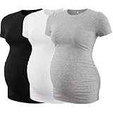 Love2Mi 3er Pack Umstandstop Tshirt Kurzarm Sommer Rundhals Umstands...