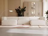 GRAINGOLD Landi Ecksofa mit Schlaffunktion & Bettkasten 340x180 cm, U-Form...