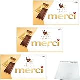 Merci Kaffee-Sahne Tafelschokolade 3er Pack (3x100g Packung) + usy Block