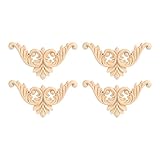 Möbel Applique, Fydun 4PCS Gummi Holz geschnitzt Ecke Onlay Applique...