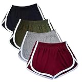 WEBGGER 4er-Pack Damen Baumwolle Yoga Tanz Kurze Hosen Sport Shorts Sommer...