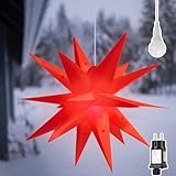 SALCAR 60cm 3D Leuchtstern Außen Weihnachten, LED Weihnachtsstern...
