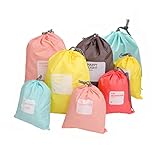 LZYMSZ 8 PCS Aufbewahrungsbeutel Reise Tasche, Nylon wasserdichte Kleidungs...