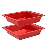 SILIVO Silikon Brownie Backform, 2 Stück Quadratische Backform 20x20,...