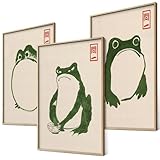 Hoji Frösche Poster Set Ukiyo-e Japanische Kunst Japan Wanddeko Bilder...