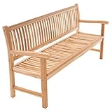 Divero 3-Sitzer Gartenbank Monza aus Teak-Holz, unbehandelt – Länge: 180...