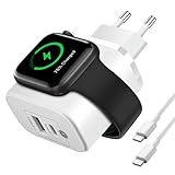3 In 1 Ladestation Apple Watch für iPhone, 2 Ports Schnellladegerät mit...