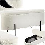 tectake® Sitzbank mit Stauraum, Truhe mit Deckel, Polsterbank Sitztruhe...
