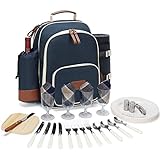 HappyPicnic Isolierter Picknick-Rucksack für 4 Personen mit vollem...