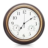 Gartenuhr Wetterfest, Außenuhren Wasserdicht, Wasserdichte Wanduhr,...