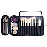 ONEGenug Make-up Pinsel Tasche Kosmetiktasche mit 12 Bürstenhalter Reise...