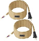 Hyamass 2 Stück Hanfseil abgedecktes elektrisches Lampenkabel mit...
