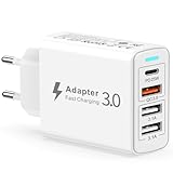 USB C Ladegerät, USB Ladegerät Mehrfach 40W 4-Port USB C Netzteil mit...