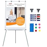 MAKELLO Flipchart 90x60cm, Whiteboard mit Ständer, Höhenverstellbar,...