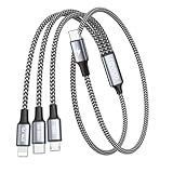 RAVIAD 100W USB C auf Multi USB Kabel Kurz [50CM] 3 in 1 Ladekabel mit...